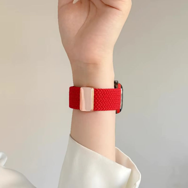 Magnetic Buckle Braided Loop Band for Apple Watch - Brown Nylon Strap