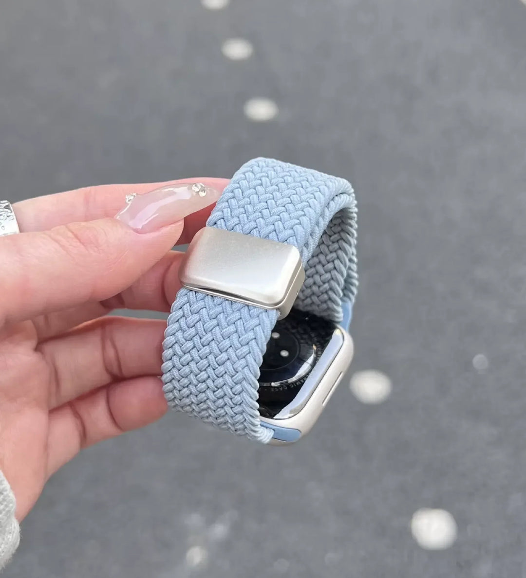 Magnetic Buckle Braided Loop Band for Apple Watch - Blue Nylon Strap - Creslia