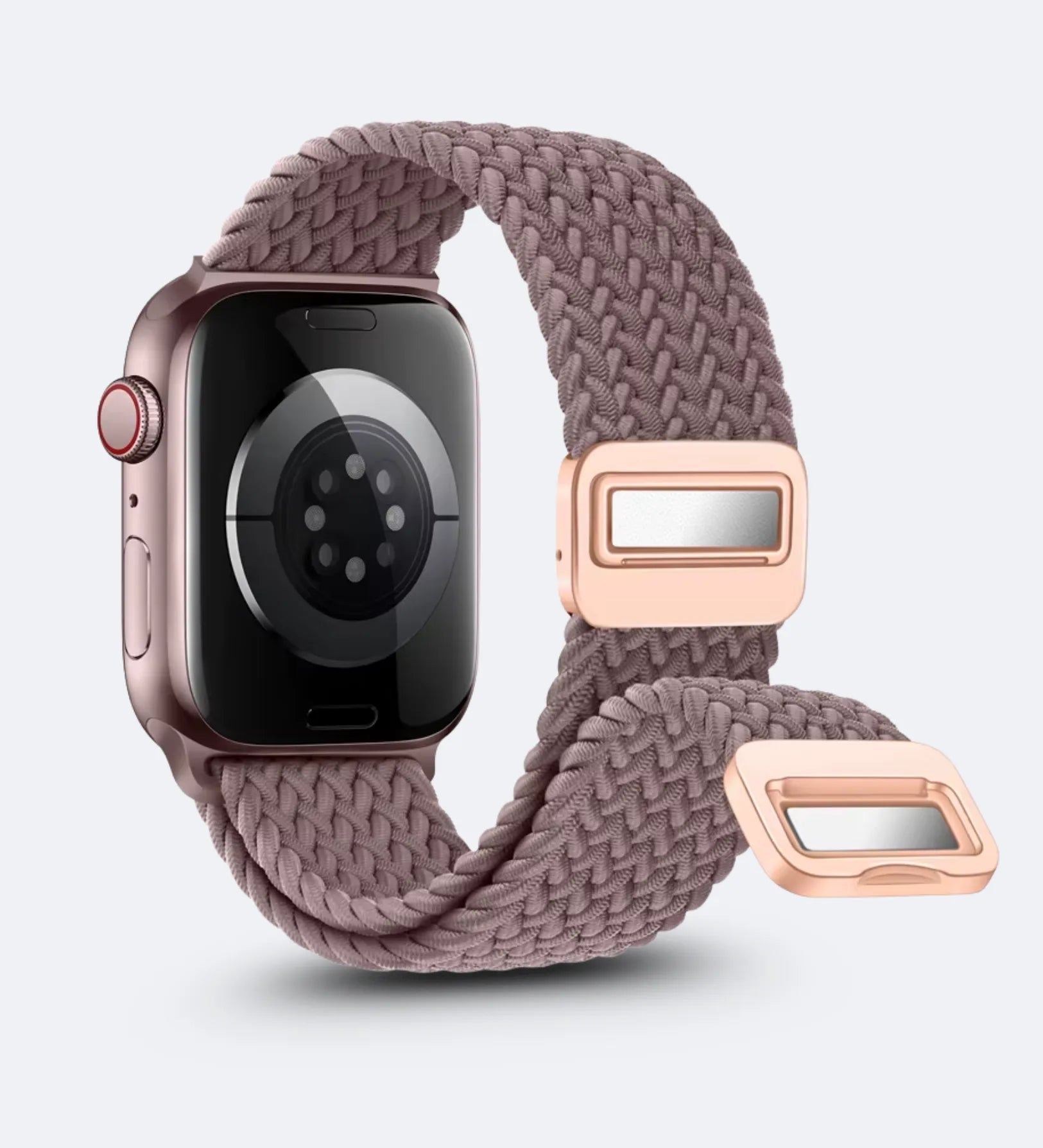 Magnetic Buckle Braided Loop Band for Apple Watch - Brown Nylon Strap