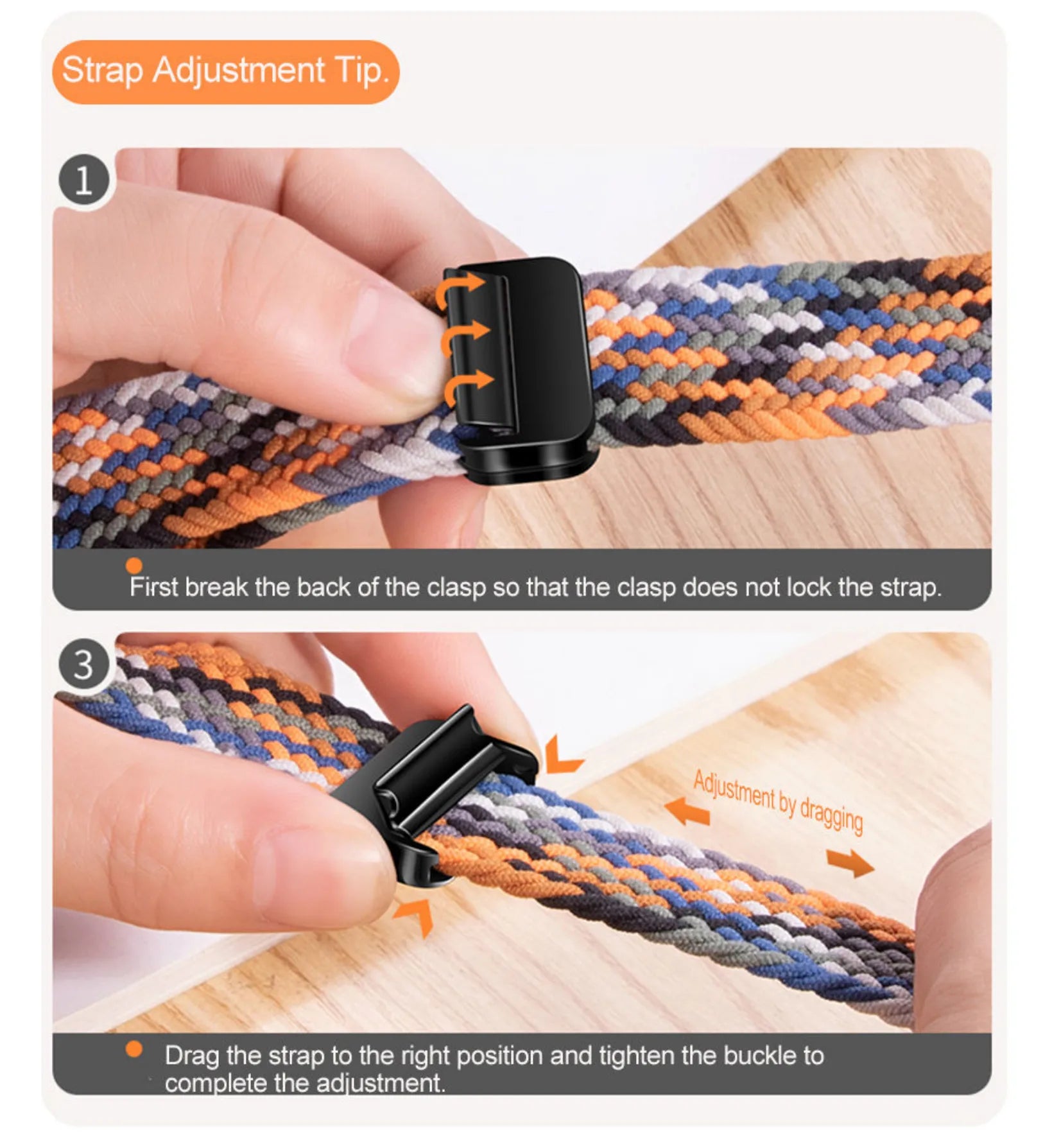 Magnetic Buckle Braided Loop Band for Apple Watch - Multicolor Nylon Strap