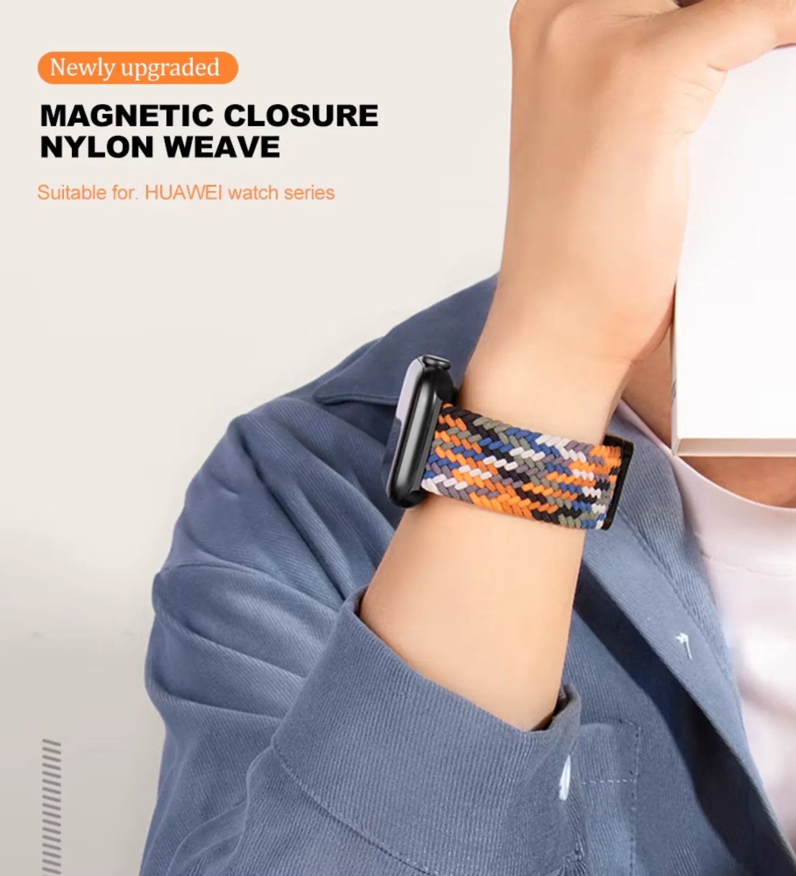 Magnetic Buckle Braided Loop Band for Apple Watch - Multicolor Nylon Strap