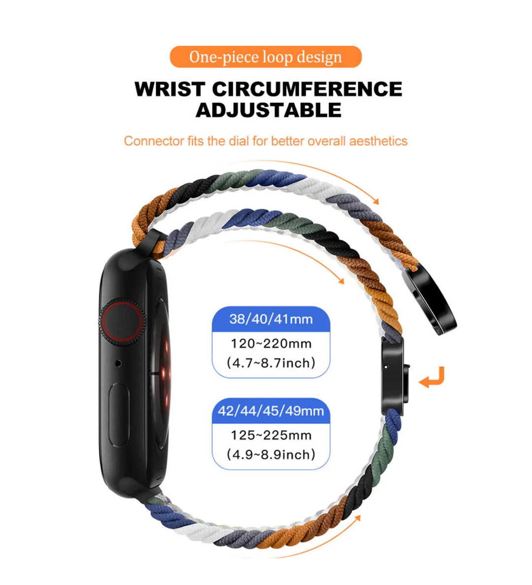 Magnetic Buckle Braided Loop Band for Apple Watch - Multicolor Nylon Strap - Creslia