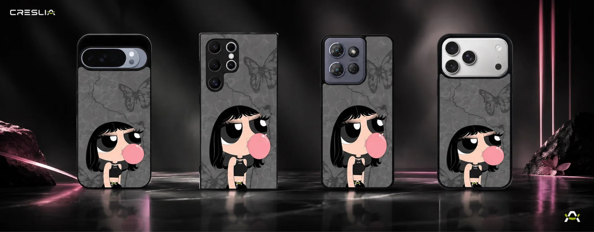 Creslia bubblegum cartoon girl phone case - bubblegum cartoon girl phone case desktop banner