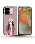 Creslia burgundy hair girl art phone case - burgundy hair girl art phone case google pixel 10 pro fold