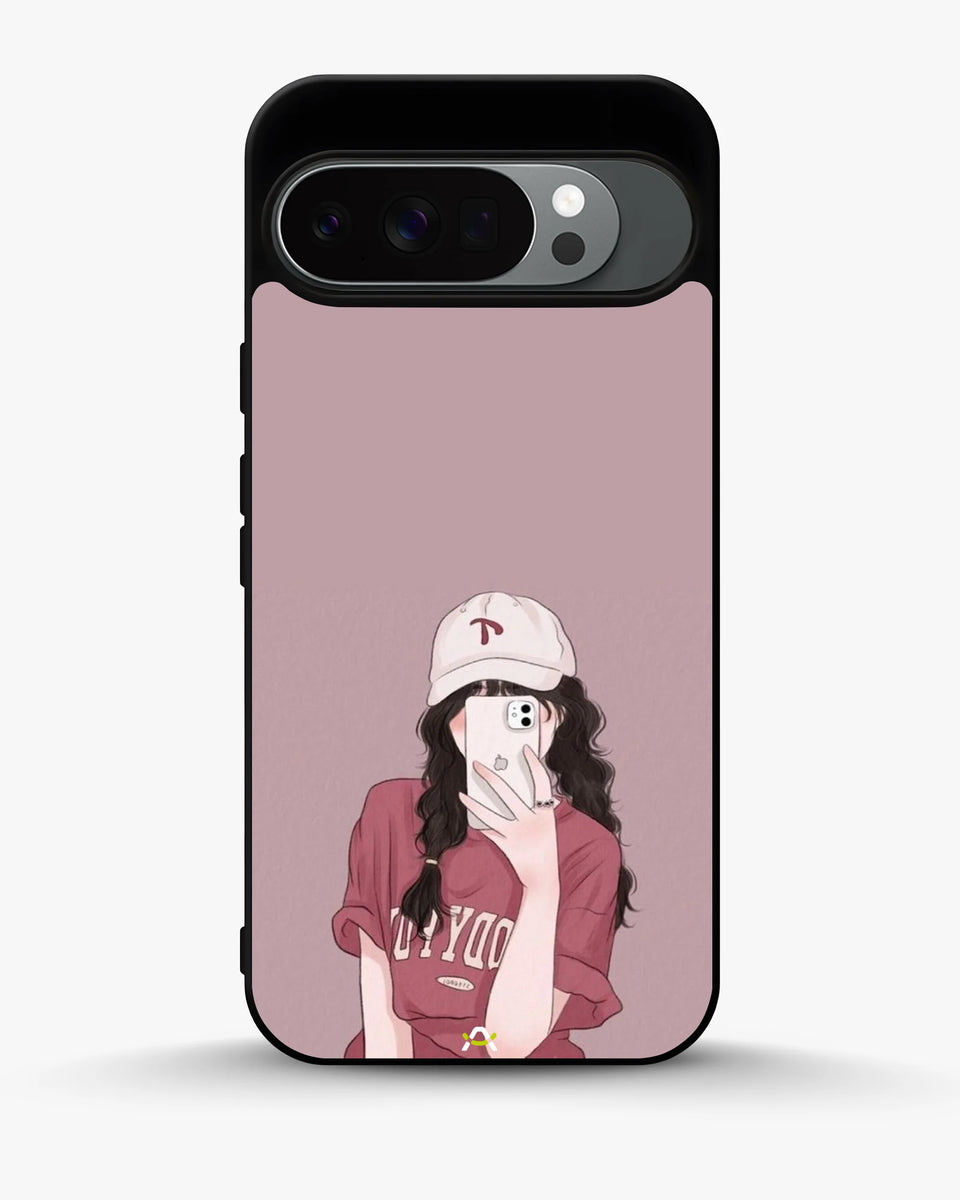 Creslia burgundy hair girl art phone case - burgundy hair girl art phone case google pixel 10 pro