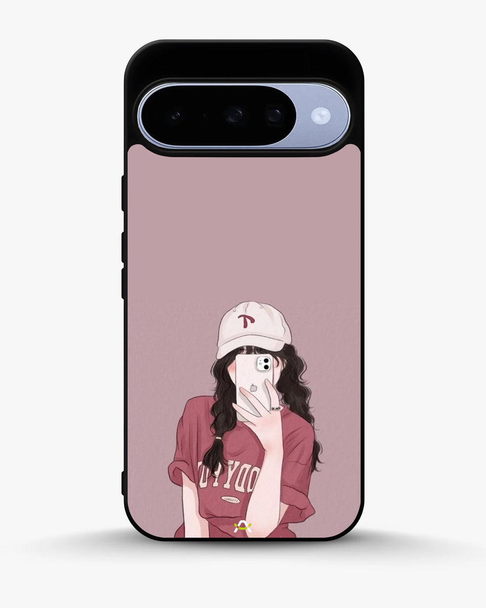 Creslia burgundy hair girl art phone case - burgundy hair girl art phone case google pixel 10