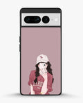 Creslia burgundy hair girl art phone case - burgundy hair girl art phone case google pixel 7 pro