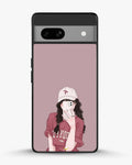 Creslia burgundy hair girl art phone case - burgundy hair girl art phone case google pixel 7a