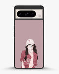 Creslia burgundy hair girl art phone case - burgundy hair girl art phone case google pixel 8 pro