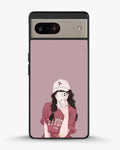 Creslia burgundy hair girl art phone case - burgundy hair girl art phone case google pixel 8