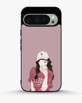 Creslia burgundy hair girl art phone case - burgundy hair girl art phone case google pixel 9 pro