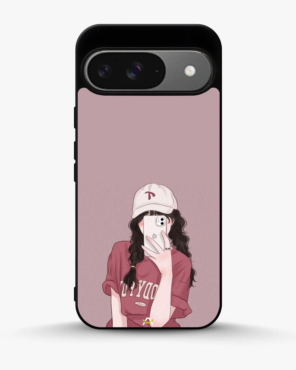 Creslia burgundy hair girl art phone case - burgundy hair girl art phone case google pixel 9
