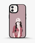 Creslia burgundy hair girl art phone case - burgundy hair girl art phone case iphone 12