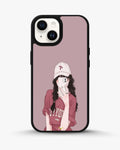 Creslia burgundy hair girl art phone case - burgundy hair girl art phone case iphone 13