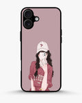 Creslia burgundy hair girl art phone case - burgundy hair girl art phone case iphone 16 plus