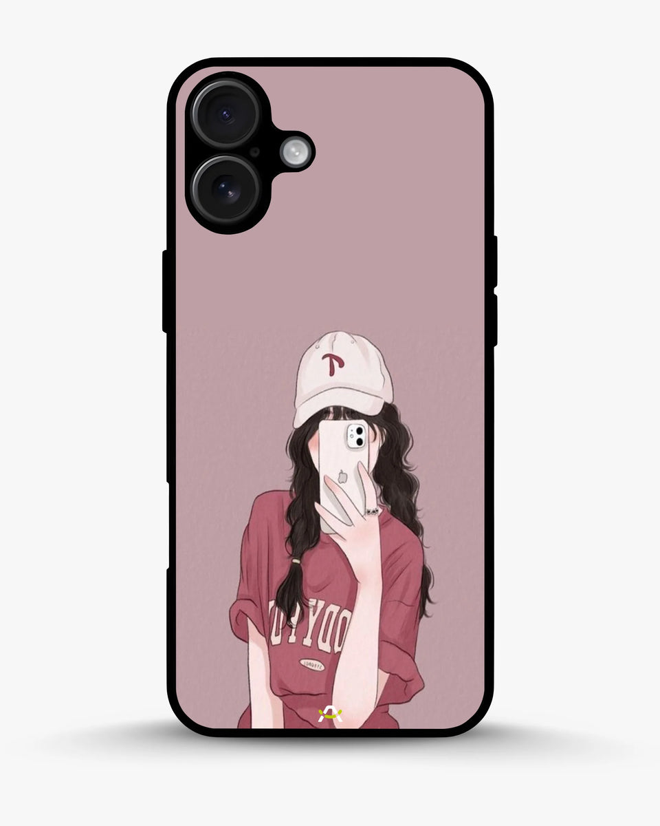 Creslia burgundy hair girl art phone case - burgundy hair girl art phone case iphone 16