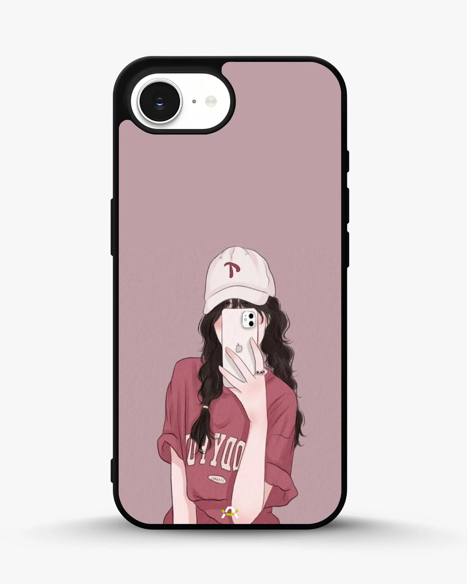 Creslia burgundy hair girl art phone case - burgundy hair girl art phone case iphone 16e