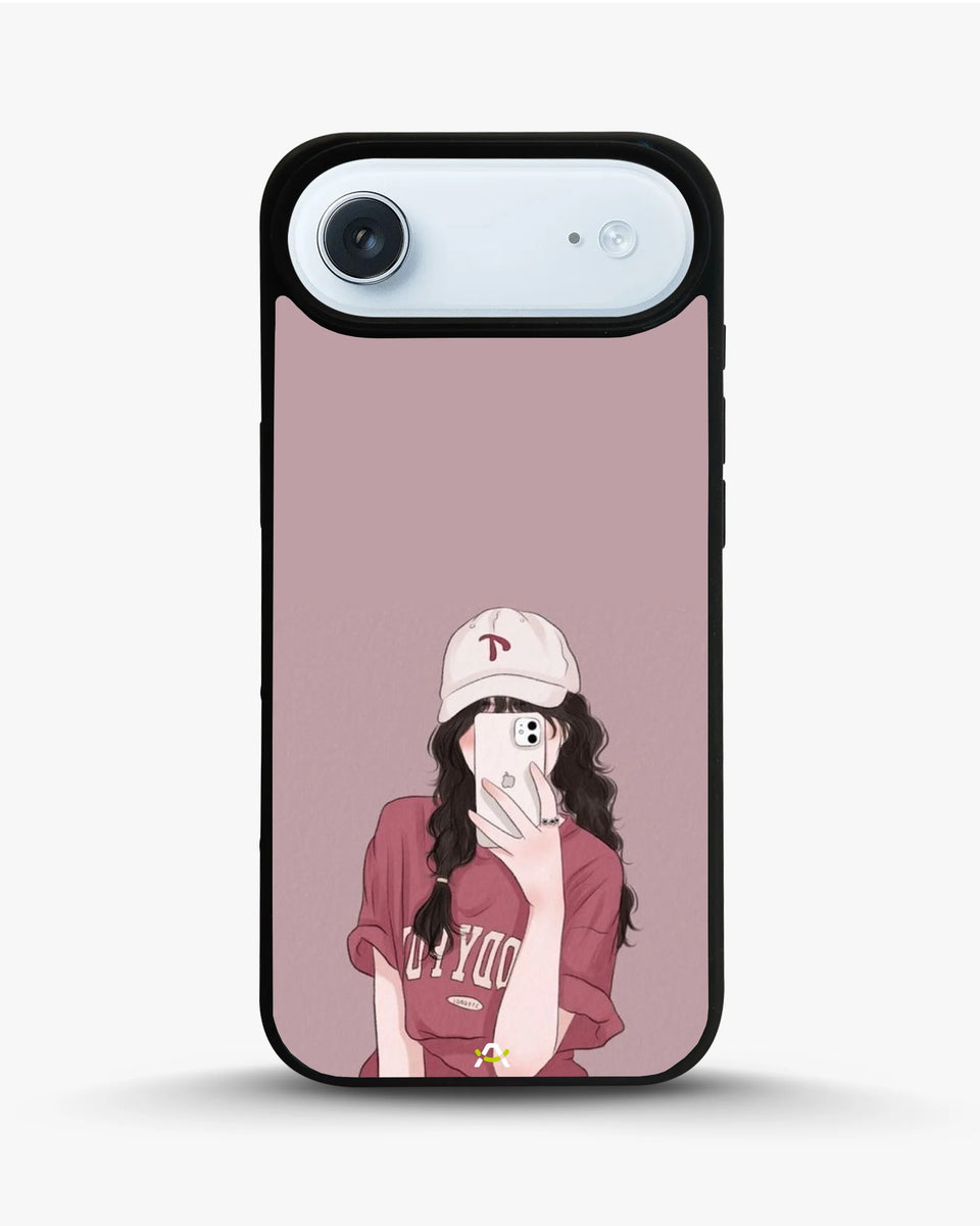 Creslia burgundy hair girl art phone case - burgundy hair girl art phone case iphone 17 air