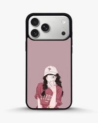 Burgundy Hair Girl Phone Case - Artistic Portrait Print for iPhone, Samsung, Pixel, OnePlus & Vivo