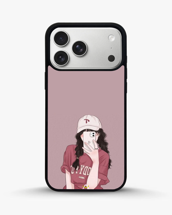 Creslia burgundy hair girl art phone case - burgundy hair girl art phone case iphone 17 pro max