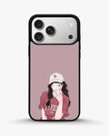 Creslia burgundy hair girl art phone case - burgundy hair girl art phone case iphone 17 pro