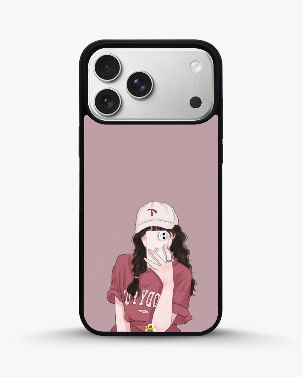 Creslia burgundy hair girl art phone case - burgundy hair girl art phone case iphone 17 pro