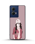 Creslia burgundy hair girl art phone case - burgundy hair girl art phone case motorola edge 2024