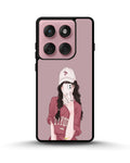 Creslia burgundy hair girl art phone case - burgundy hair girl art phone case motorola edge 2025