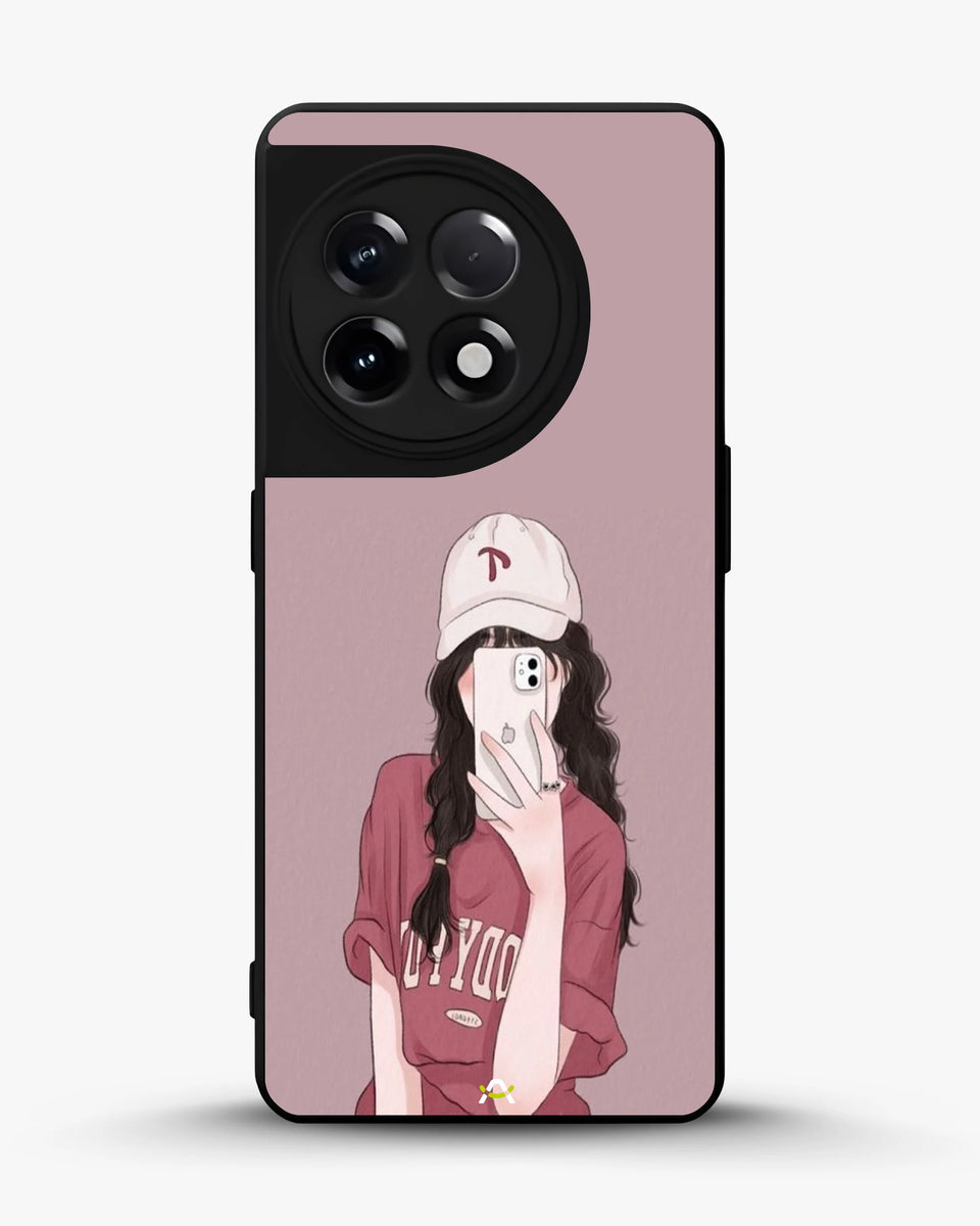 Creslia burgundy hair girl art phone case - burgundy hair girl art phone case oneplus 11r