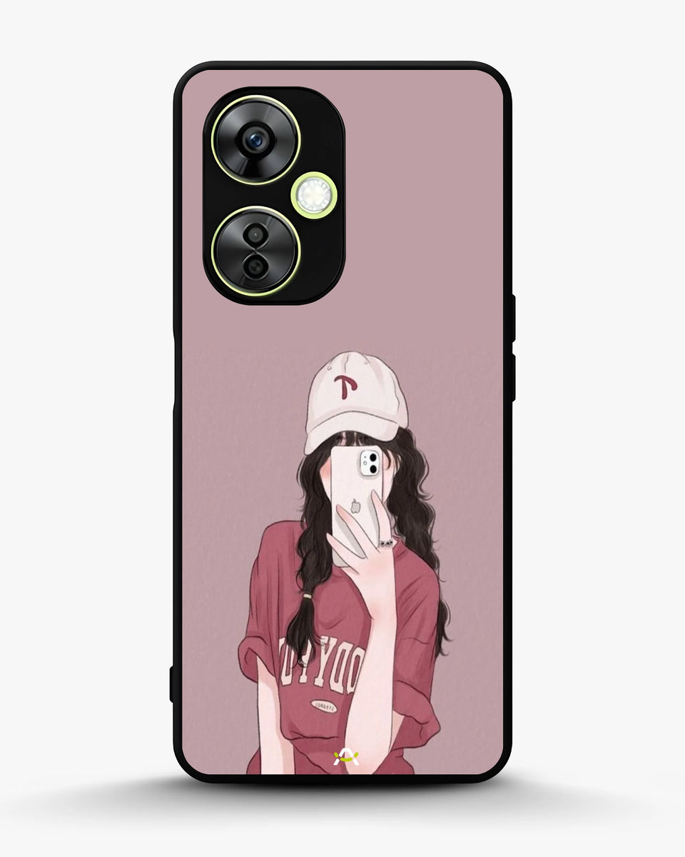 Creslia burgundy hair girl art phone case - burgundy hair girl art phone case oneplus nord ce3 lite