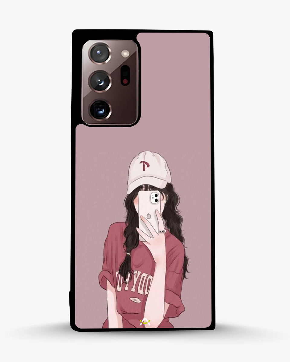 Creslia burgundy hair girl art phone case - burgundy hair girl art phone case samsung galaxy note 20 ultra