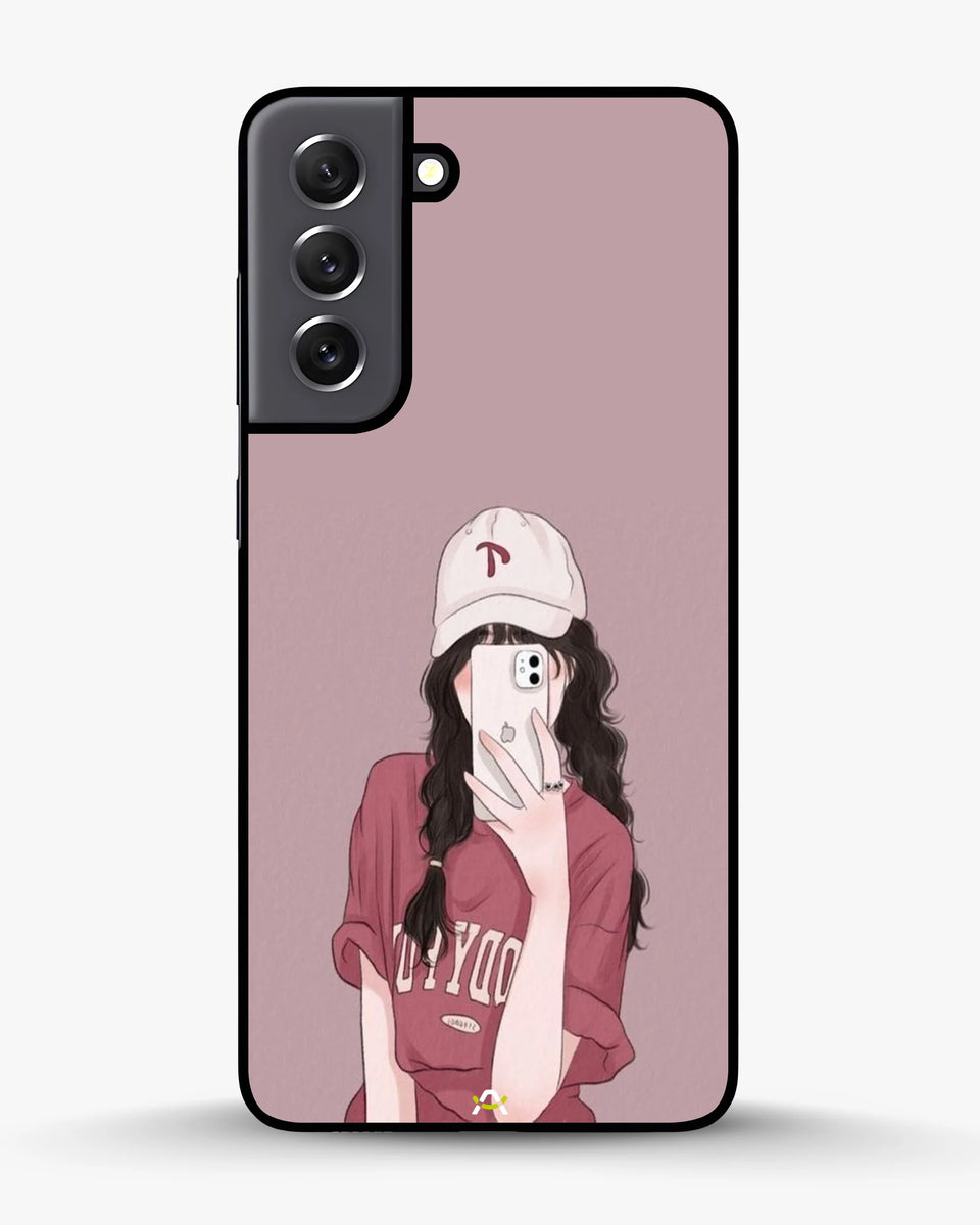 Creslia burgundy hair girl art phone case - burgundy hair girl art phone case samsung galaxy s22 plus