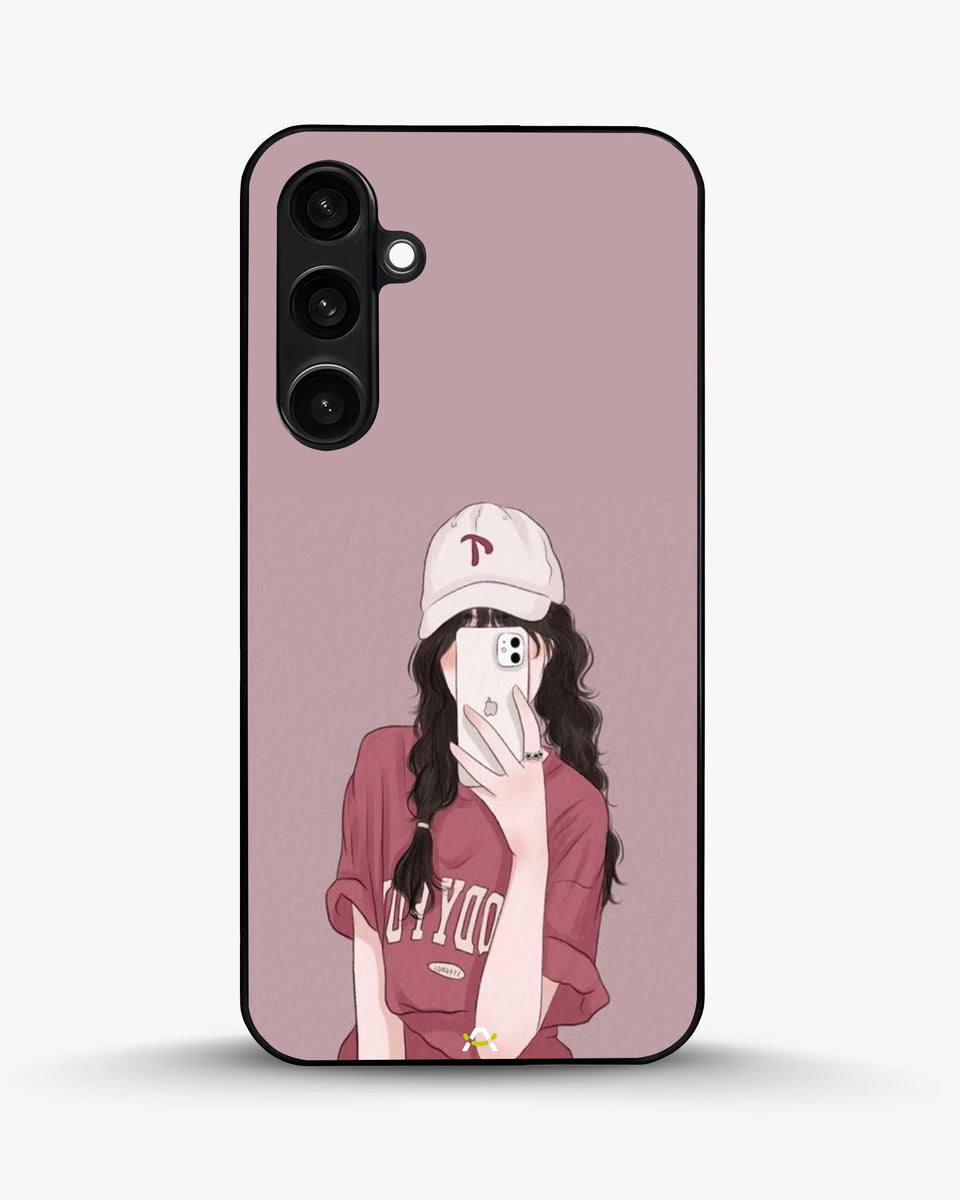 Creslia burgundy hair girl art phone case - burgundy hair girl art phone case samsung galaxy s23 fe
