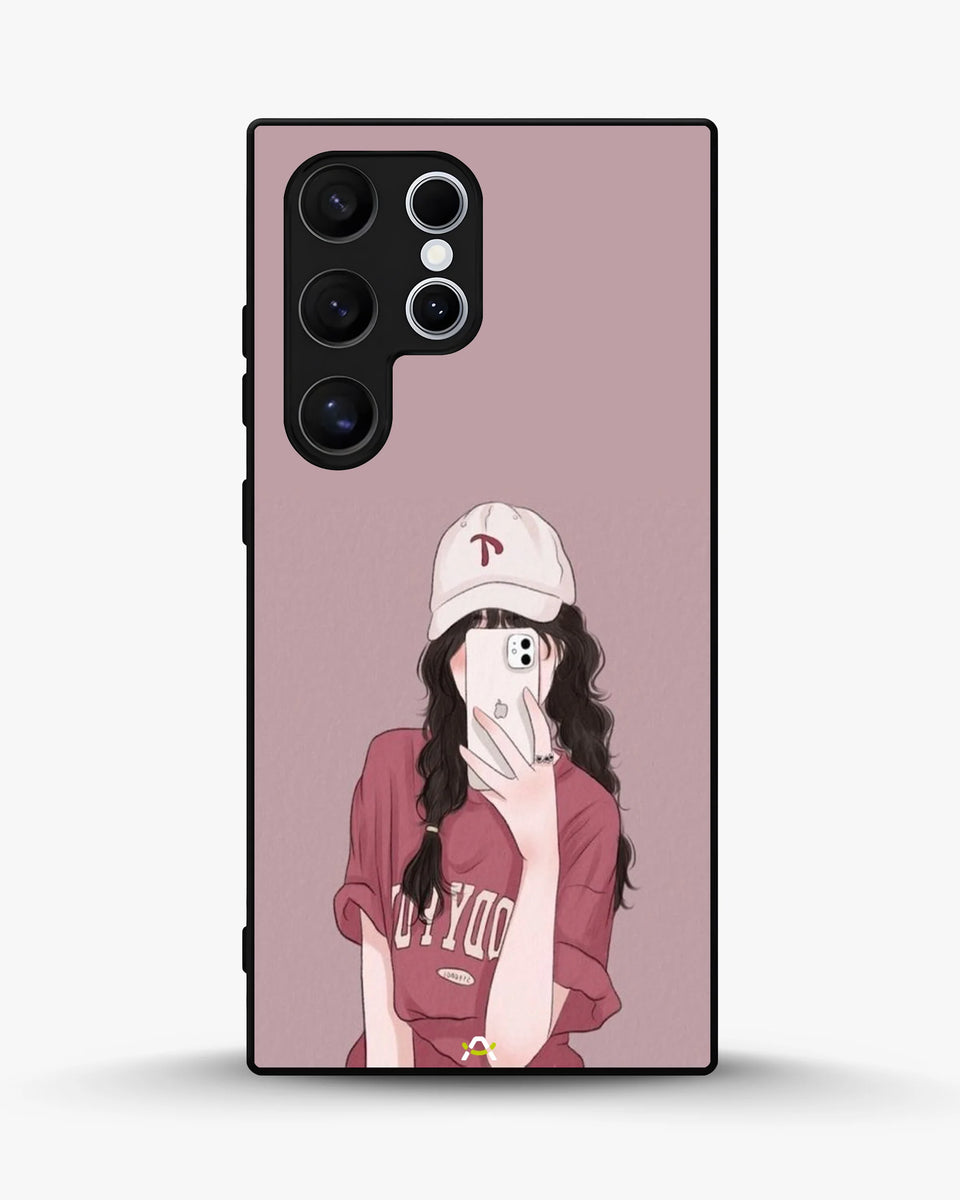 Creslia burgundy hair girl art phone case - burgundy hair girl art phone case samsung galaxy s23 ultra