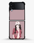 Creslia burgundy hair girl art phone case - burgundy hair girl art phone case samsung galaxy z flip 4