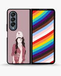 Creslia burgundy hair girl art phone case - burgundy hair girl art phone case samsung galaxy z fold 4