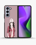 Creslia burgundy hair girl art phone case - burgundy hair girl art phone case samsung galaxy z fold 5