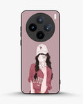 Creslia burgundy hair girl art phone case - burgundy hair girl art phone case vivo x100