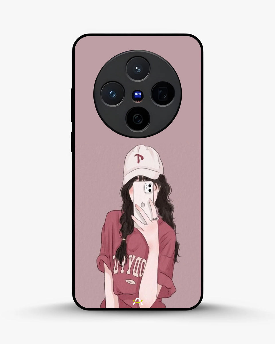 Creslia burgundy hair girl art phone case - burgundy hair girl art phone case vivo x200