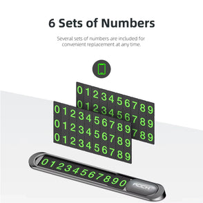 Magnetic Slide-to-Hide Temporary Parking Phone Number Plate (Metal)