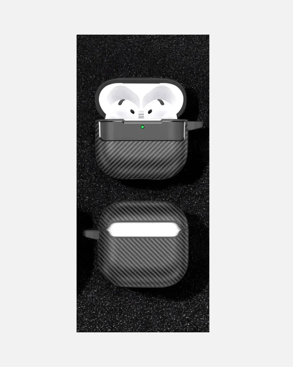 Carbon Texture Case – Rugged Protection with Stylish Design - AirPods 4 – Black - Creslia