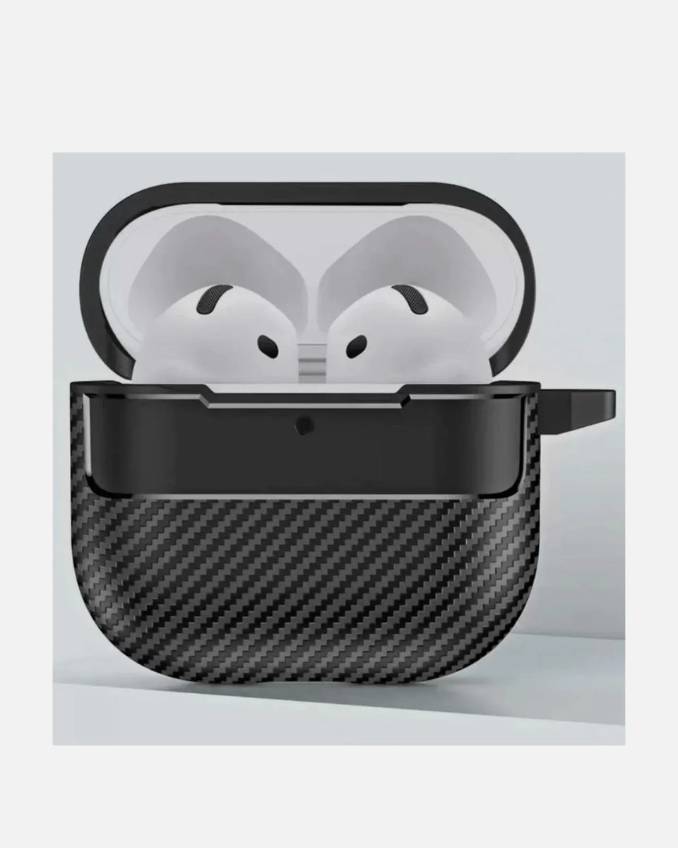 Carbon Texture Case – Rugged Protection with Stylish Design - AirPods 4 – Black - Creslia