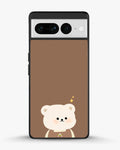 Creslia cartoon bear brown phone case - cartoon bear brown phone case google pixel 7 pro