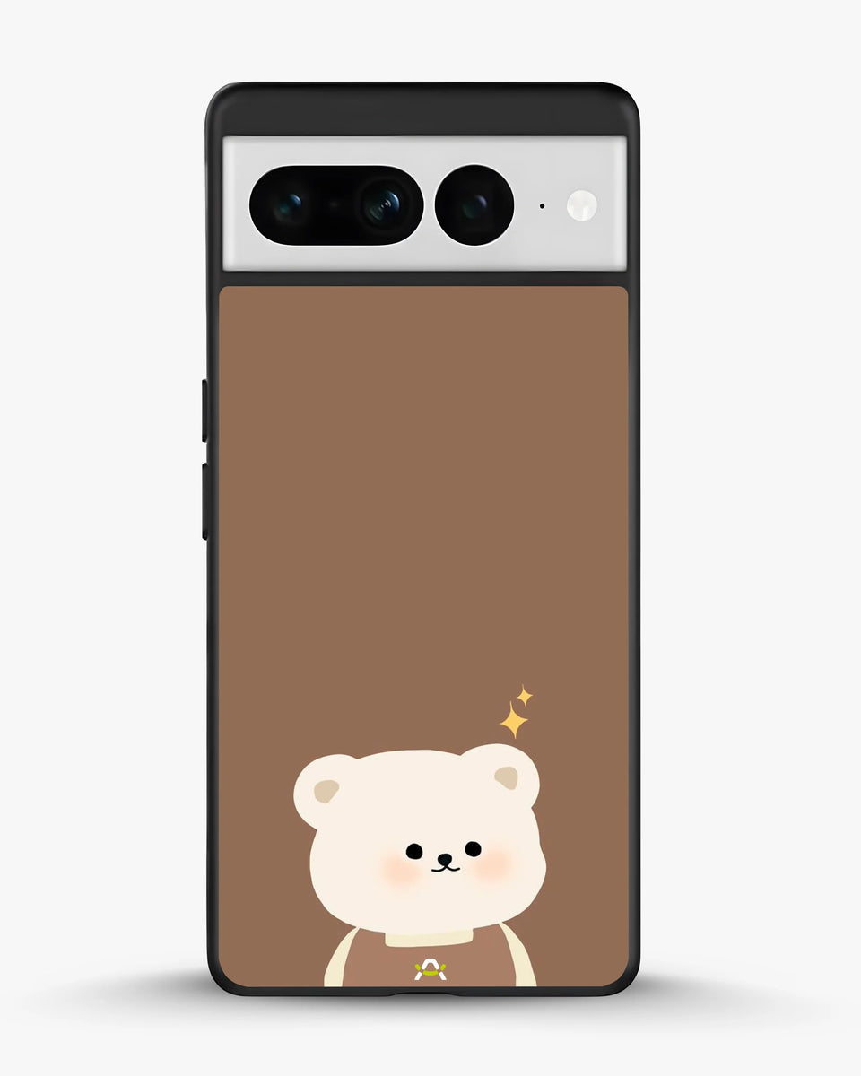 Creslia cartoon bear brown phone case - cartoon bear brown phone case google pixel 7 pro