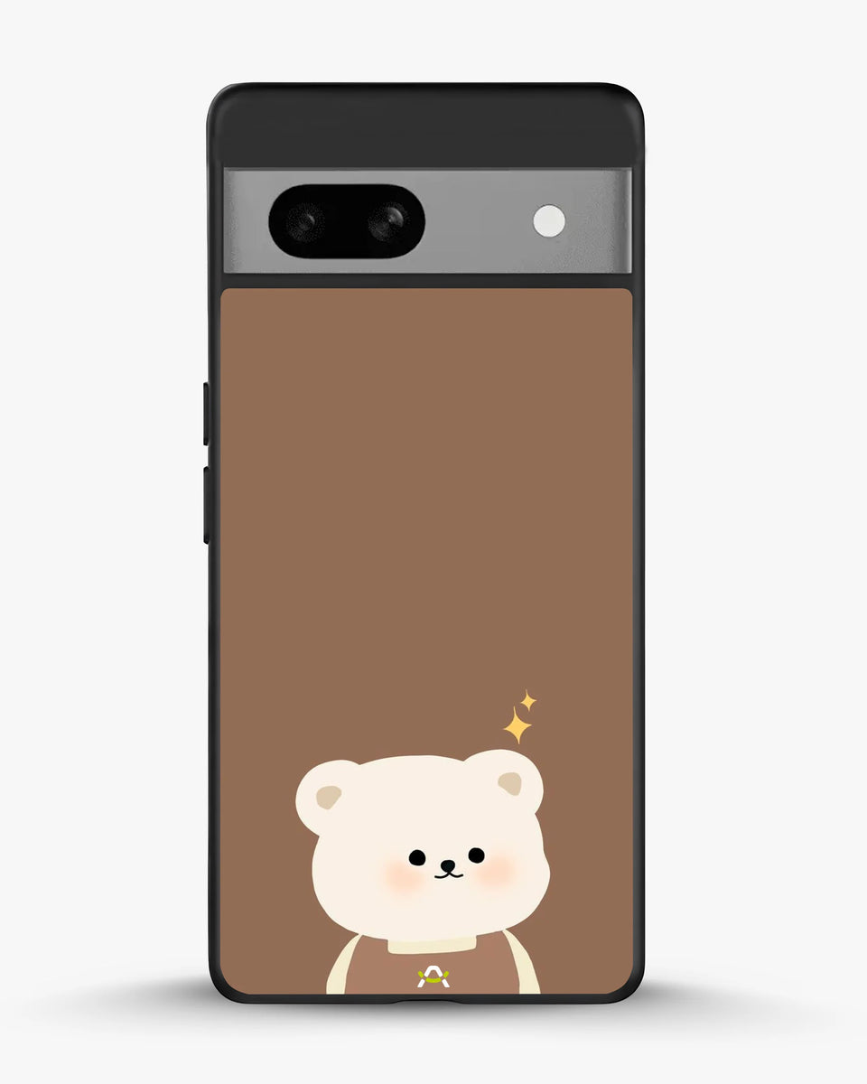 Creslia cartoon bear brown phone case - cartoon bear brown phone case google pixel 7a