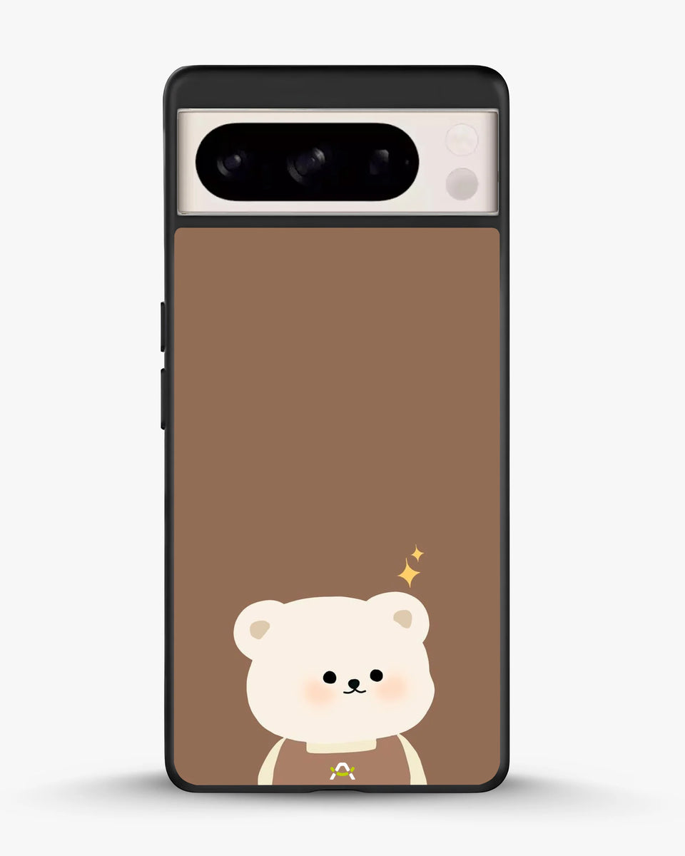 Creslia cartoon bear brown phone case - cartoon bear brown phone case google pixel 8 pro