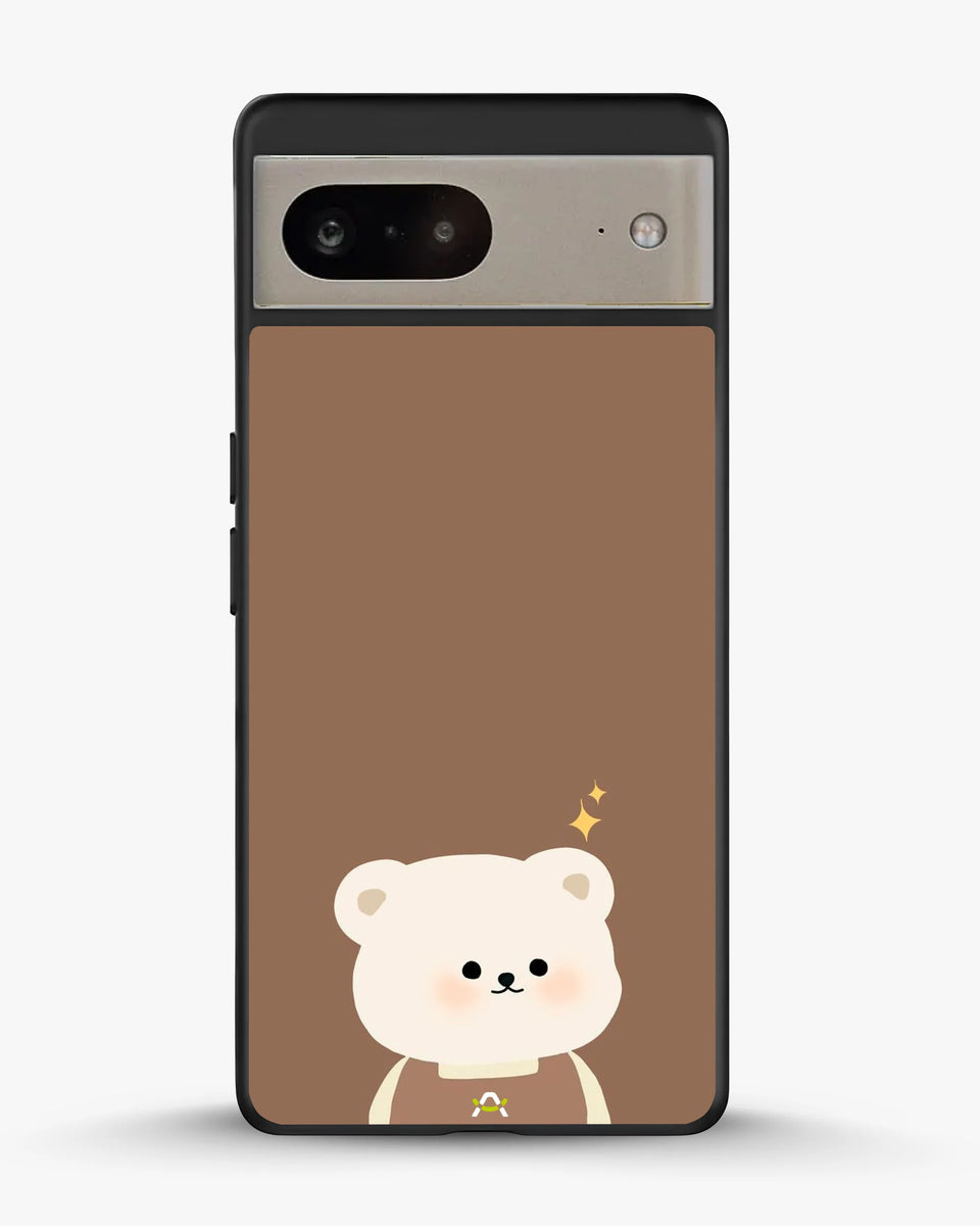 Creslia cartoon bear brown phone case - cartoon bear brown phone case google pixel 8a
