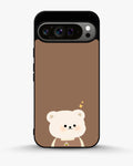 Creslia cartoon bear brown phone case - cartoon bear brown phone case google pixel 9 pro xl