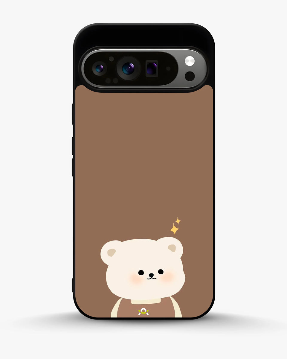 Creslia cartoon bear brown phone case - cartoon bear brown phone case google pixel 9 pro xl