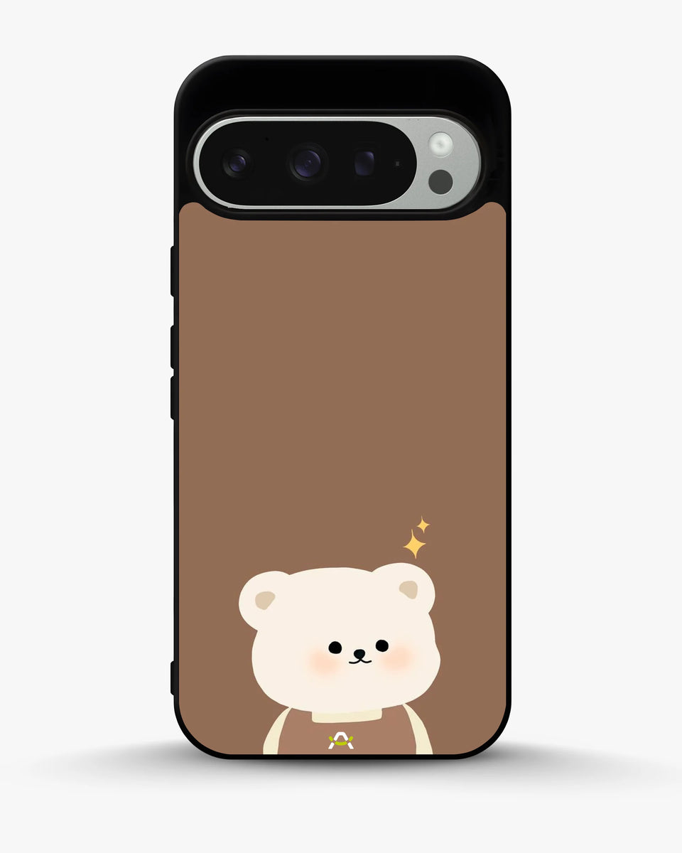 Creslia cartoon bear brown phone case - cartoon bear brown phone case google pixel 9 pro
